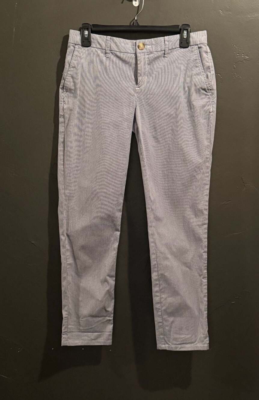 Tommy Hilfiger Women's Size 4 Blue White Striped Seersucker Pants